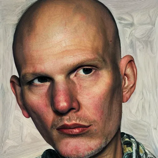 Prompt: high quality high detail painting by lucian freud, hd, billy corgan