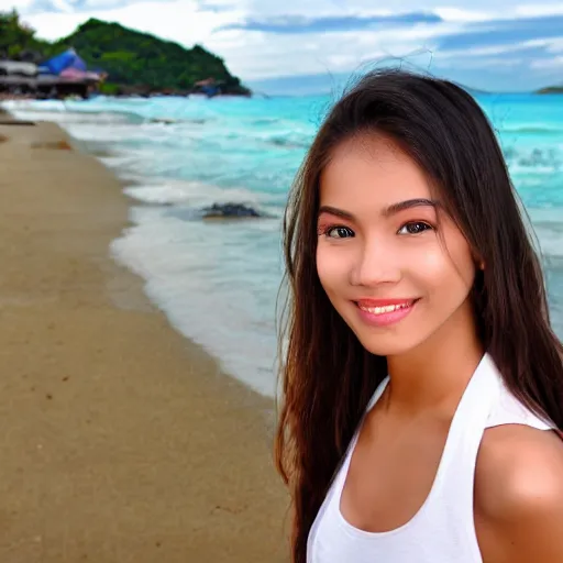 Image similar to beautiful Philippines girl at the beach