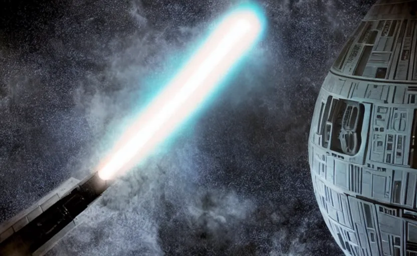 Prompt: death star blowing up another death star