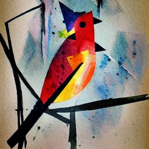 Image similar to bird, abstract, vintage, artistic, sharp focus, masterpiece, watercolor, art in the style of joshy sly