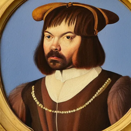 Prompt: portrait of Matt Berry painted as a Renaissance era courtier