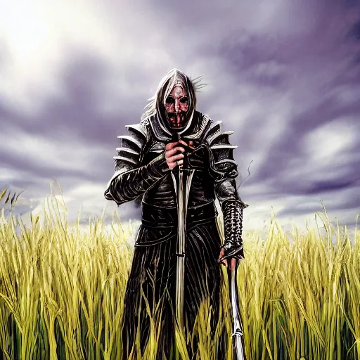 Image similar to sinner knight getting his heart weighted in the fields of reeds