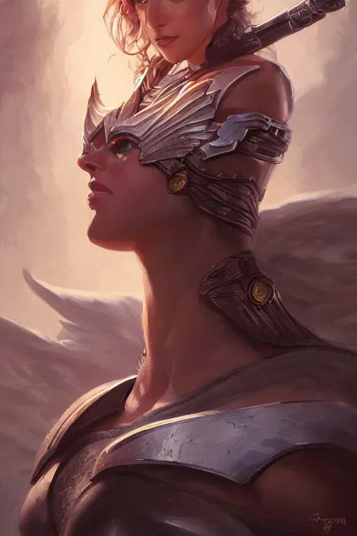 Image similar to amazon valkyrie athena, d & d, fantasy, portrait, highly detailed, headshot, digital painting, trending on artstation, concept art, sharp focus, illustration, art by artgerm and greg rutkowski and magali villeneuve