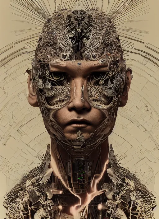 Prompt: portrait of a seductive cybernetic biopunk yakuza, imari, modern fine art, fractal, in the style of ghosts in the machine, intricate ornaments, elegant, highly detailed, digital photography, subsurface scattering, by mc escher and greg rutkowski,