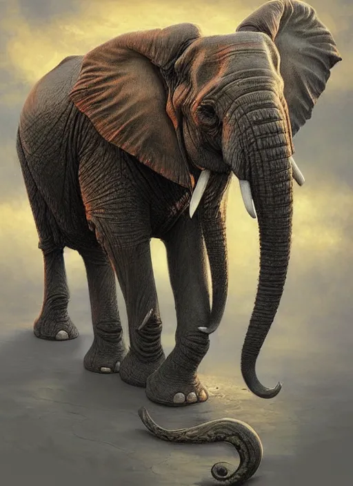 Prompt: elephant cthulhu, digital art by eugene de blaas and ross tran, vibrant color scheme, highly detailed, in the style of romanticism, cinematic, artstation, greg rutkowski