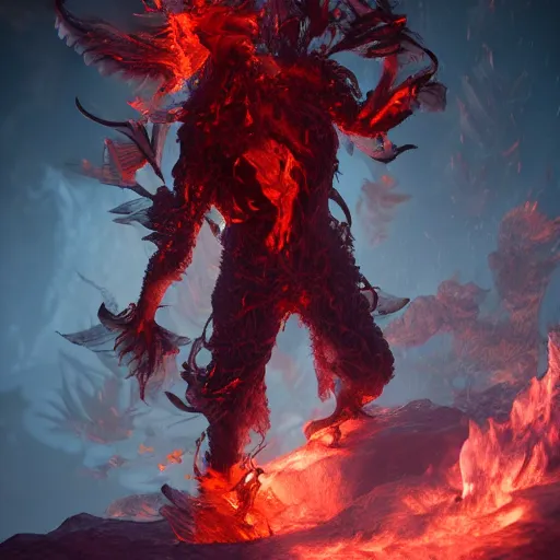 Image similar to fire wielding elemental being, character concept, hyper detailed, fractal, ray tracing, 4k