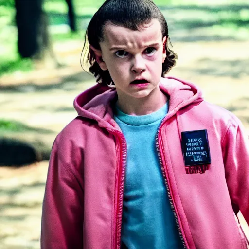 Image similar to Eleven from Stranger Things Season 3