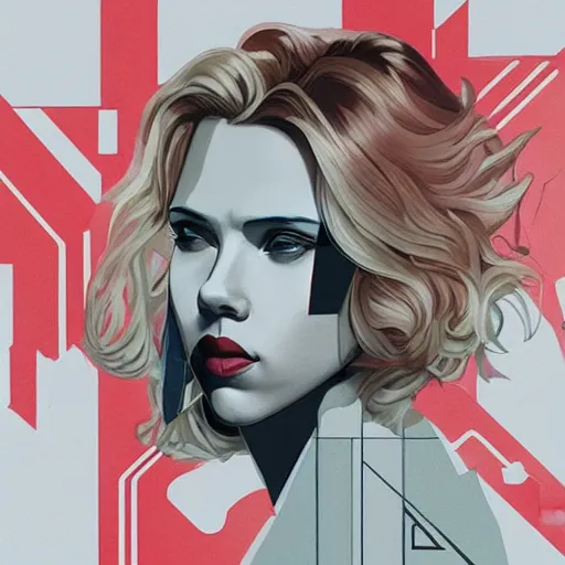 Image similar to Scarlett Johansson as Black Widow profile picture by Sachin Teng, asymmetrical, Organic Painting , Matte Painting, geometric shapes, hard edges, graffiti, street art:2 by Sachin Teng:4