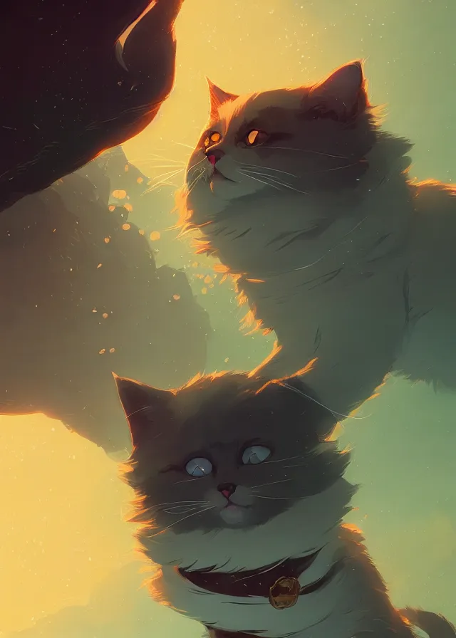 Image similar to cute cat, by victo ngai and andreas rocha and greg rutkowski, trending on artstation, unreal engine, 8 k hd wallpaperjpeg artifact, blur, artfact