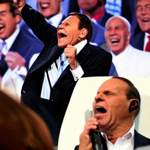 Image similar to kenneth copeland screaming at corona virus