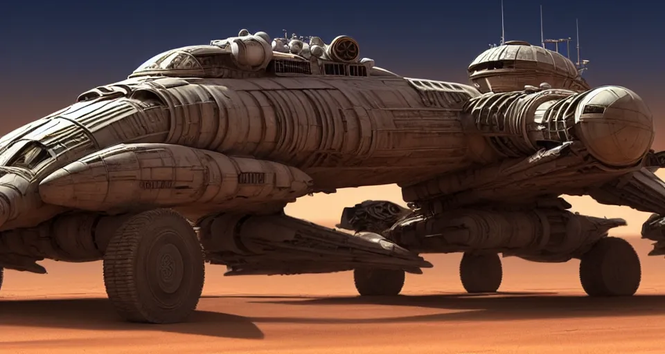 Prompt: highly detailed cinematic syd mead scifi render of 3 d sculpt of fury road spaceship, guardians of the galaxy, star wars, maschinen krieger, raphael lecoste