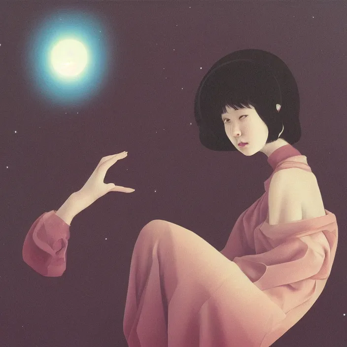 Prompt: a UFO ,portrait painting by Hsiao-Ron Cheng,