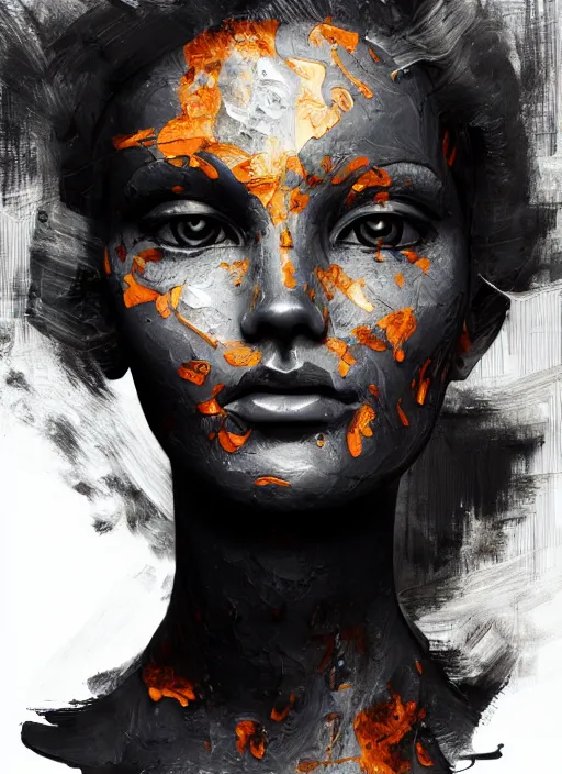 Image similar to sculpture made of flame, portrait, female, future, torch, fire, harper's bazaar, vogue, fashion magazine, intricate, concept art, close up, ornate, luxury, elite, elegant, trending on artstation, by ruan jia, by Kenneth Willardt, by ross tran, by WLOP, by Andrei Riabovitchev,