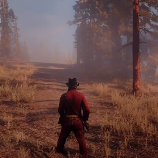 Image similar to Film still of Elmo in Red Dead Redemption 2 (2018 video game)