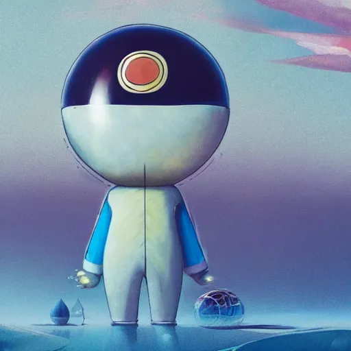 Prompt: a strange looking object in the middle of a desert, concept art by takashi murakami, trending on cgsociety, retrofuturism, cosmic horror, dystopian art, sci - fi