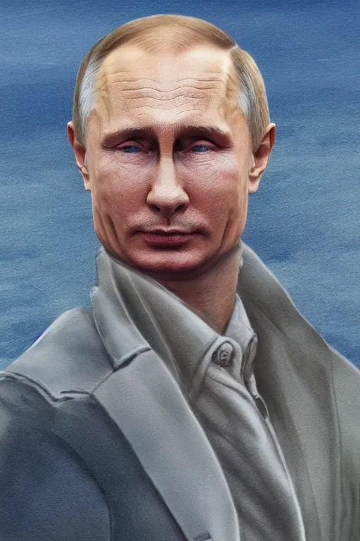 Prompt: Putin on a beach, full character, hyper realistic, highly detailed