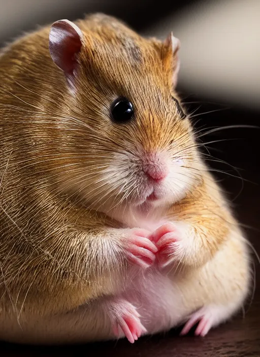 Prompt: portrait photo still of real life [ jabba the hutt ] hamster hybrid, 8 k, 8 5 mm f 1. 8