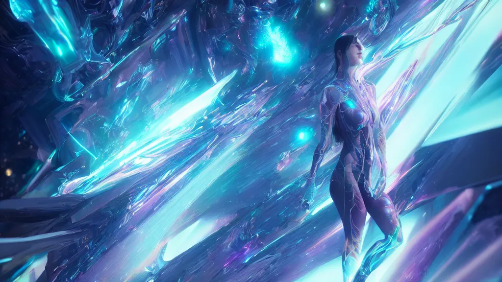 Prompt: astral projection on the cosmic planes of infinity, crystal resonance, Wadim Kashin, artgerm, XF IQ4, f/1.4, ISO 200, 1/160s, 8K, RAW, featured in artstation, octane render, cinematic, elegant, intricate, 8k
