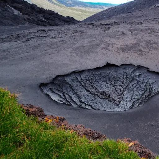 Image similar to took a pic of this lava lake while hiking in the alps #nature #volcano