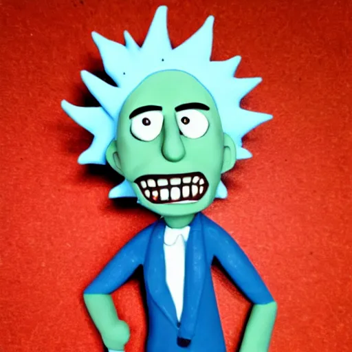 Image similar to Rick Sanchez, claymation style