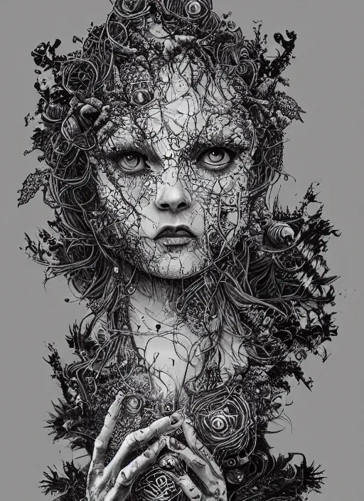 Image similar to Chaos goddess painting by Dan Hillier, trending on artstation, artstationHD, artstationHQ, 4k, 8k