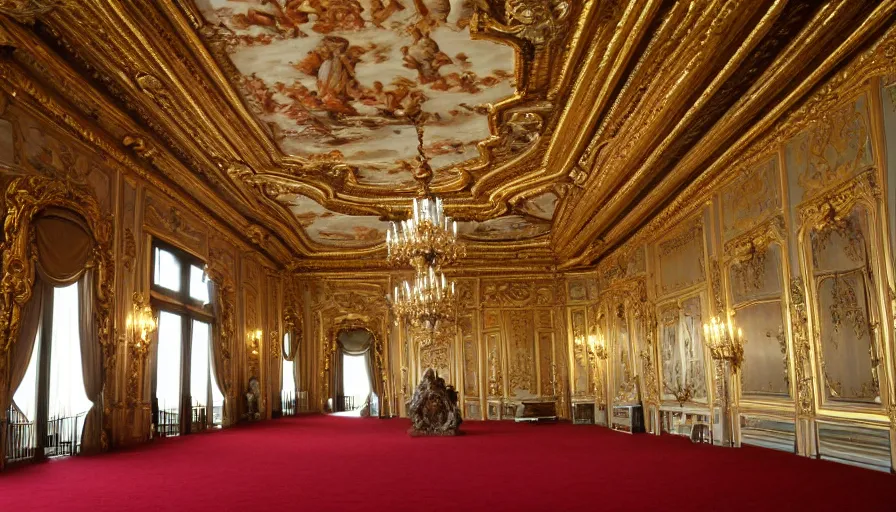 Image similar to photo of grand rococo interior, extreme detail