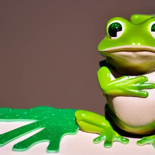 Image similar to a small frog standing on two feet at the hotel reception entry, in the style of dr. seuss