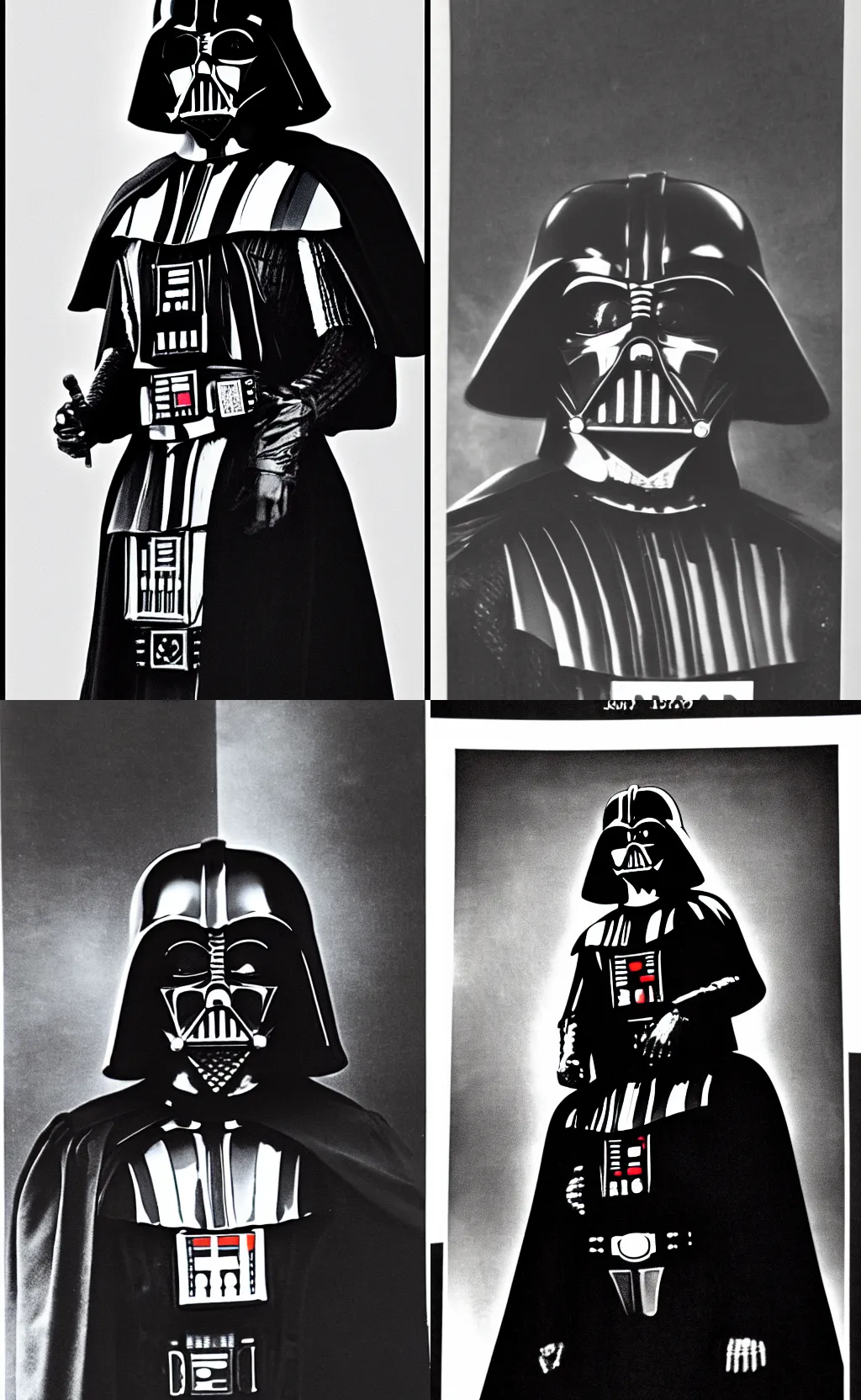 Prompt: highschool yearbook photo of Darth Vader