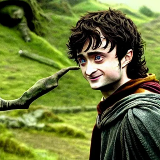 Image similar to Daniel Radcliffe as frodo in lord of the rings