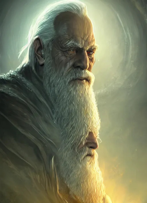 Image similar to wise old man, ultra detailed fantasy, elden ring, realistic, dnd character portrait, full body, dnd, rpg, lotr game design fanart by concept art, behance hd, artstation, deviantart, global illumination radiating a glowing aura global illumination ray tracing hdr render in unreal engine 5