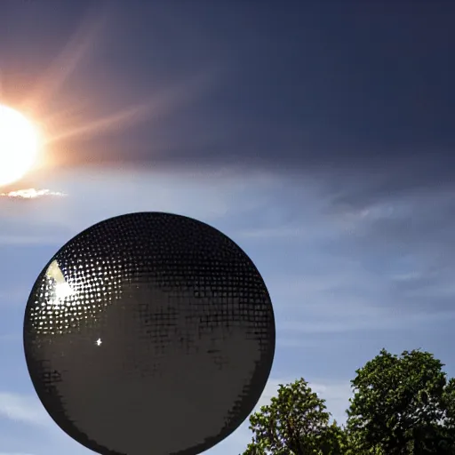 Prompt: disco ball solar eclipse