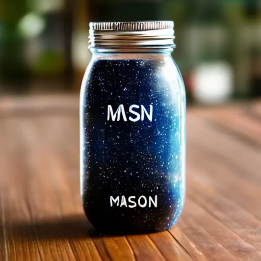 Image similar to the universe in a mason jar, 8 k, hyper realistic, high quality,