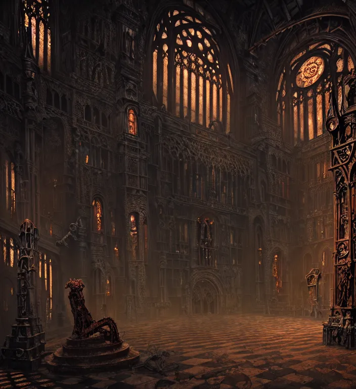 Image similar to steam necropolis, memento mori, gothic, neo - gothic, art nouveau, hyperdetailed copper patina medieval icon, stefan morrell, philippe druillet, ralph mcquarrie, concept art, steampunk, unreal engine, detailed intricate environment, octane render, moody atmospherics, volumetric lighting, ultrasharp, ominous, otherworldly