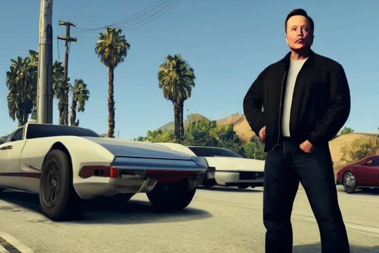 Image similar to elon musk in a gta v loading screen