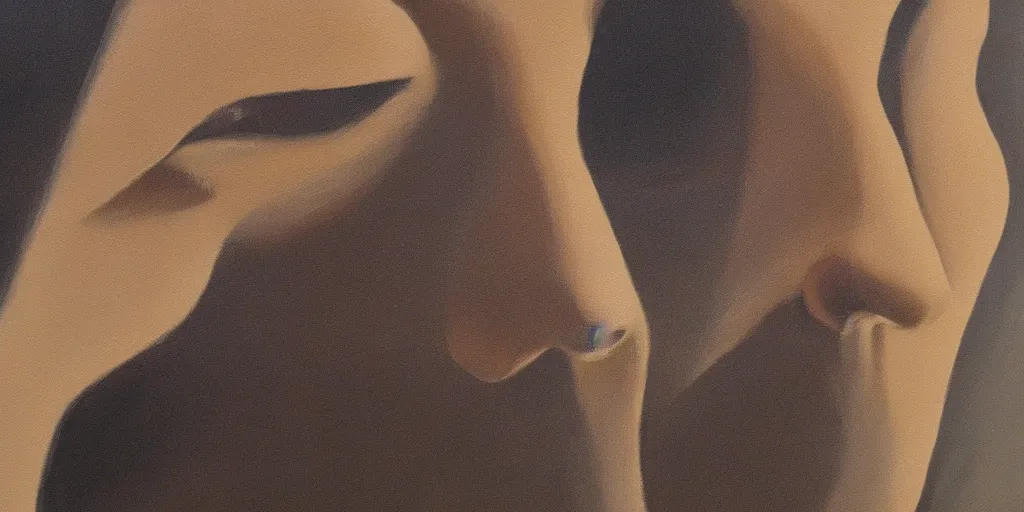 Image similar to detailed painting of a face without a mouth