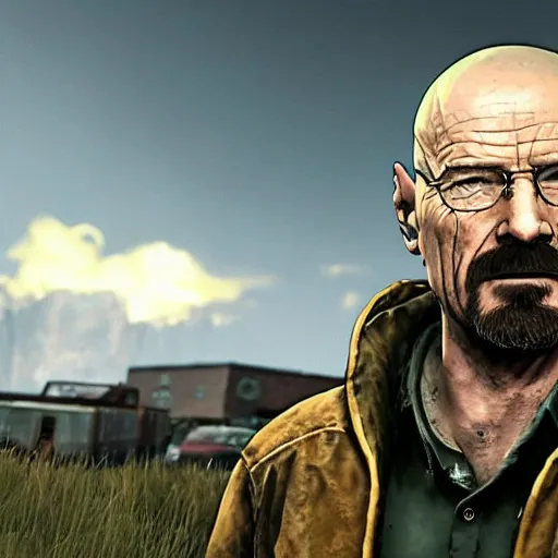 Image similar to Walter White in the last of us 2 4K quality super realistic