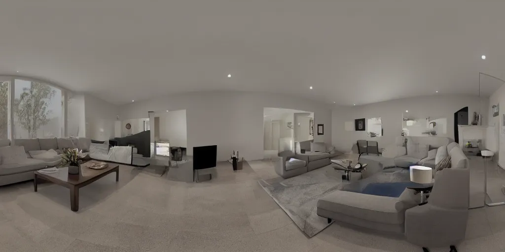 Image similar to equirectangular living room