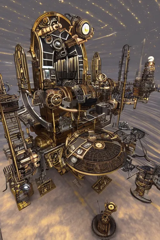 Image similar to steampunk space station