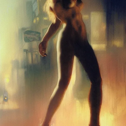 Image similar to young christina applegate, hyperrealistic full figure, bladerunner street alley, art of elysium by frank frazetta and by jeremy mann and by alphonse mucha, fantasy art, photo realistic, dynamic lighting, artstation, full figure poster, volumetric lighting, very detailed face, 4 k, award winning