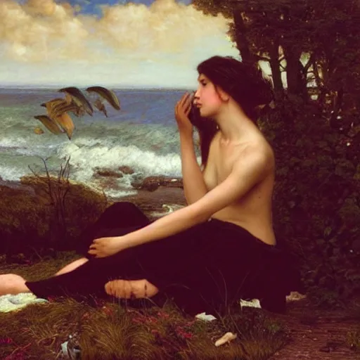 Image similar to wind kissed pictures, ashes, lament, catastrophe ballet, photorealism, hyper - realism, 4 k, high resolution, hyper detailed, realistic, by waterhouse, by godward, by munier,