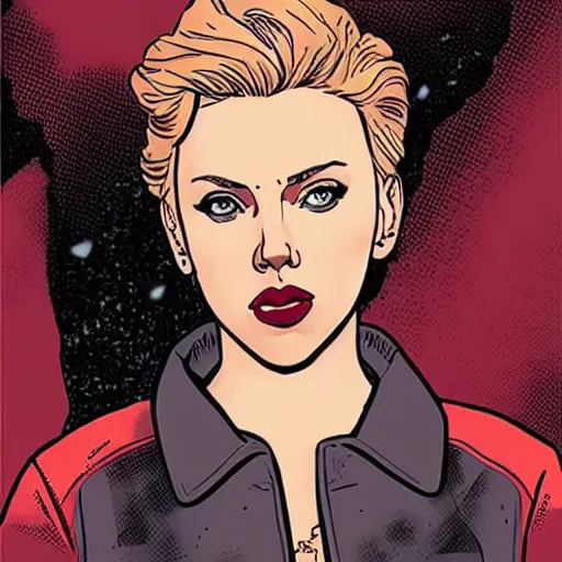 Image similar to scarlett johansson the style of laurie greasley