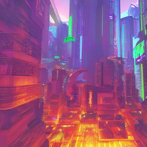Image similar to Cyberpunk Mayan city
