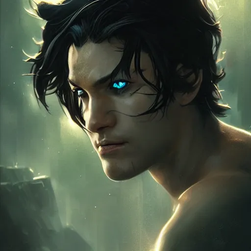 Prompt: portrait of Nightwing, amazing splashscreen artwork, splash art, head slightly tilted, natural light, elegant, intricate, fantasy, atmospheric lighting, cinematic, matte painting, by Greg rutkowski