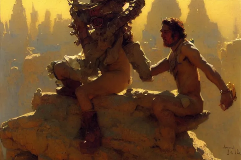 Image similar to crack bender, painting by gaston bussiere, craig mullins, j. c. leyendecker