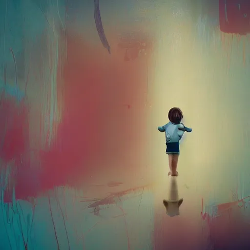 Prompt: abstract detailed rendering of a child feeling nostalgia