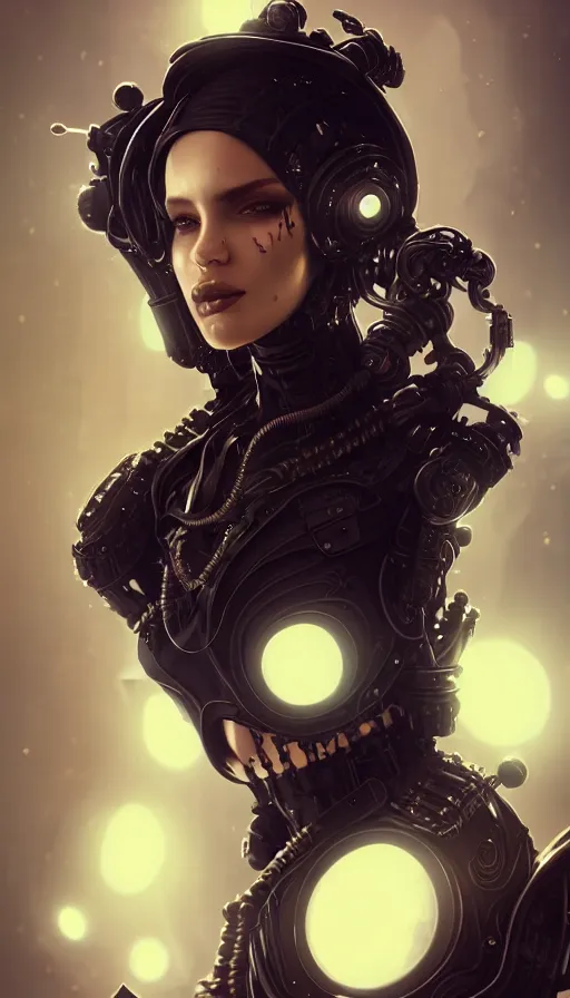 Image similar to soft lustrous ebony ivory biotech raver gutter punk gothic cyborg, golden ratio, details, scifi, fantasy, cyberpunk, intricate, decadent, highly detailed, digital painting, octane render, artstation, concept art, smooth, sharp focus, illustration, art by artgerm, loish, wlop