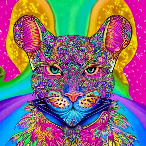 Image similar to an incredibly detailed masterpiece collaborative painting by Lisa Frank, ornate, detailed, high resolution, wow!, intricate