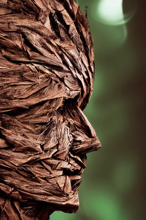 Prompt: 📷 markiplier's tree bark skin, made of tree bark, head portrait, dynamic lighting, 4 k