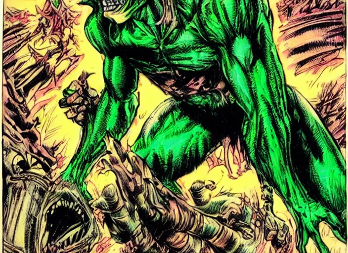 Image similar to green goblin illustration by mike ploog