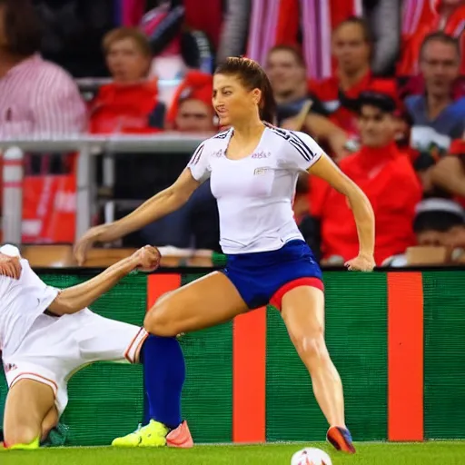 Image similar to anna lewandowska performing a garlic enema on robert lewandowski